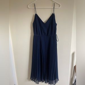 ASOS flowy pleated blue midi dress